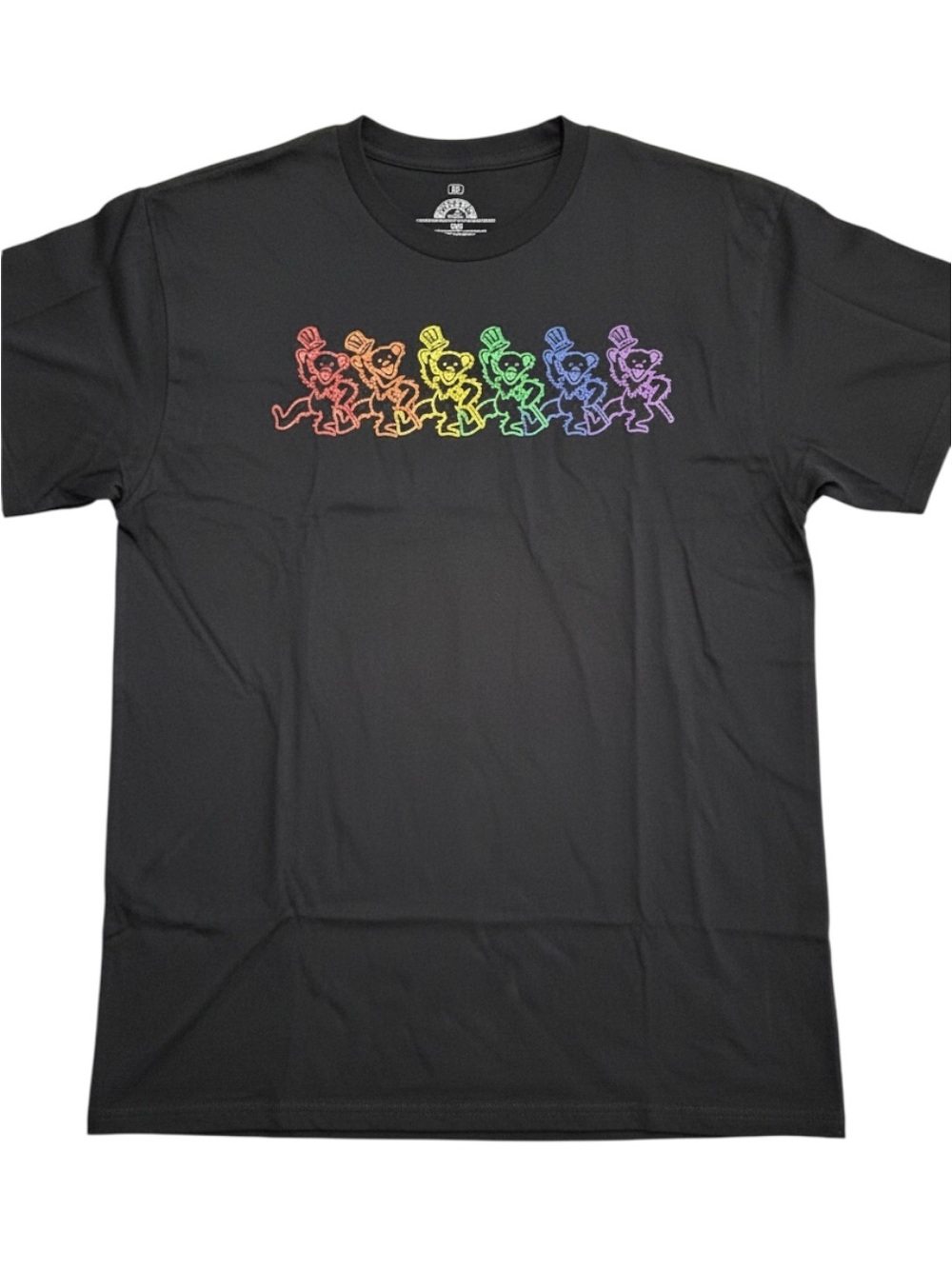 Grateful Dead Neon Dancing Skeletons T-Shirt Mens/Unisex M Black Rainbow Band